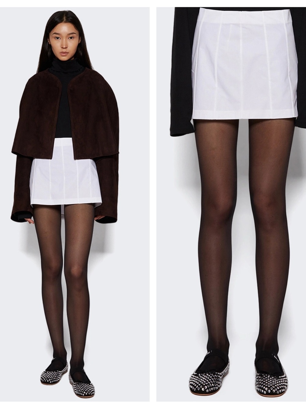 KHAITE Meelar White Mini Skirt